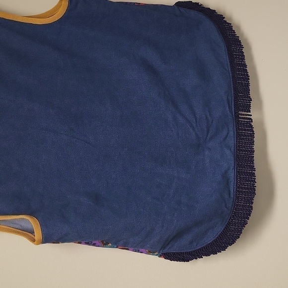 Handmade Reversible fleece-liked cotton fabric and denim zipper  Front clossure - Picture 4 of 13